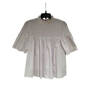 Rebecca Taylor Short Sleeved Sateen Smock Top
